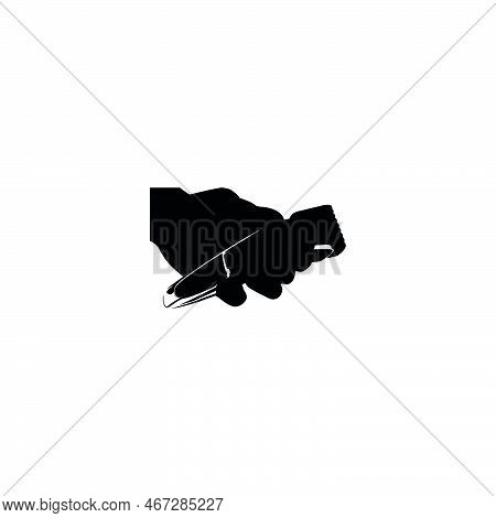 Electric Razor In Hand Icon. Simple Style Barber Shop Big Sale Poster Background Symbol. Electric Ra