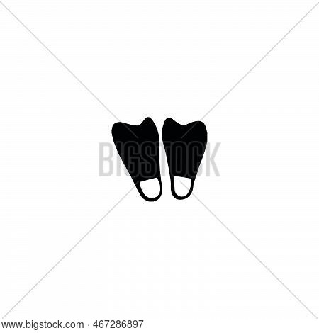 Flippers Icon. Simple Style Underwater Travel Poster Background Symbol. Flippers Brand Logo Design E