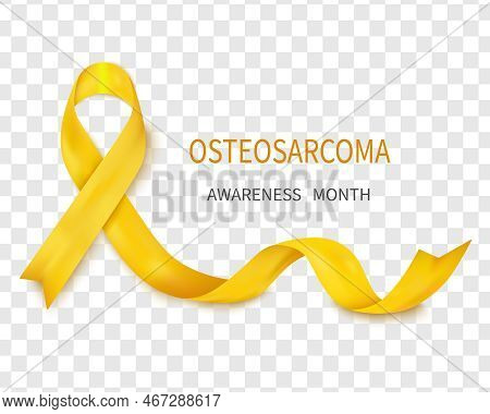 Vector Illustration Of Osteosarcoma Cancer Awareness Tape, Isolated On A Transparent Background. Rea