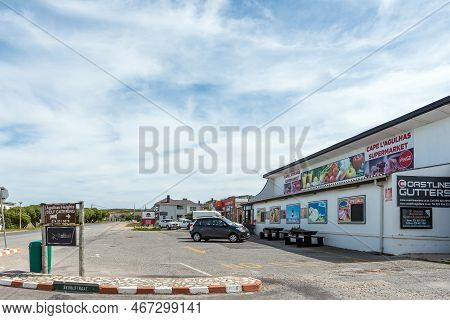 Lagulhas, South Africa - Sep 21, 2022: A Street Scene, With Businesses, And Vehicles, In Lagulhas In