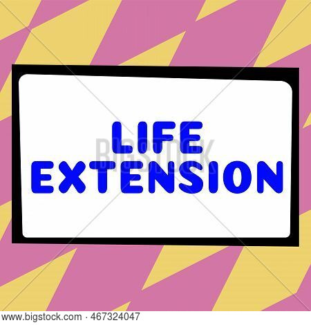 Inspiration Showing Sign Life Extension. Business Showcase Able To Continue Working For Longer Than 