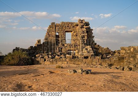House 118 Ruins In Umm El-jimal, Jordan Basalt Stone Building