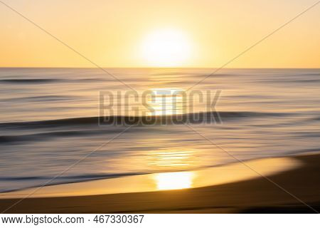 Golden Hour Coastal Abstract Impressionist Coastal Abstract Form And Color At Sunset.