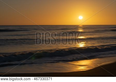 Impressionist Coastal Abstract Form And Color At Sunset.