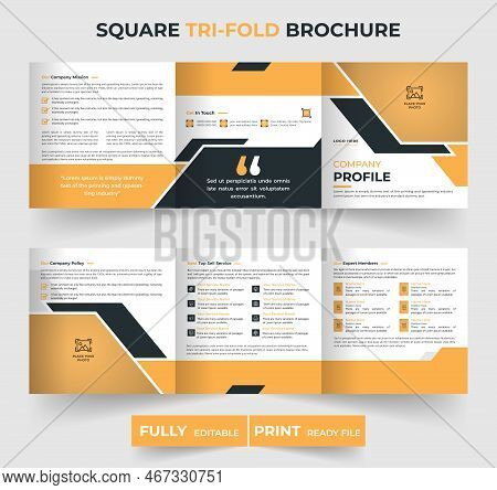 Abstract Corporate Square Business Brochure Template Design