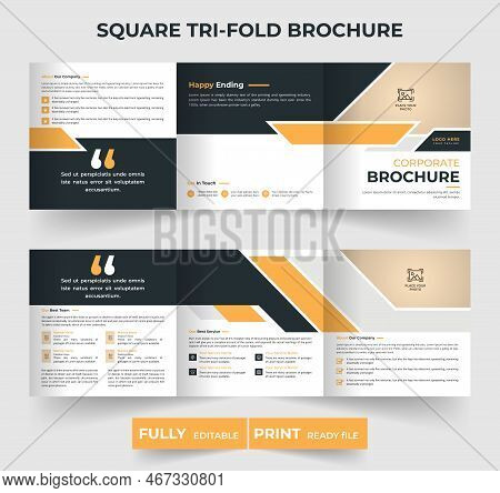 Creative Business Abstract Square Brochure Template Design