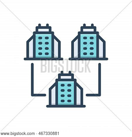 Color Illustration Icon For Entities Entity Corporate Companies Building Individual Foundation