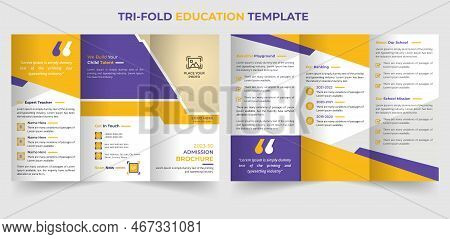 Abstract Trifold Business Brochure Template With Modern Shape