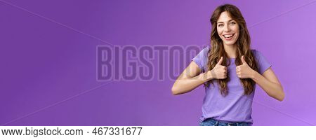 Good Idea Lets Do It. Cheerful Upbeat Feminine Girl Recommend Good Skincare Product Professional Sty