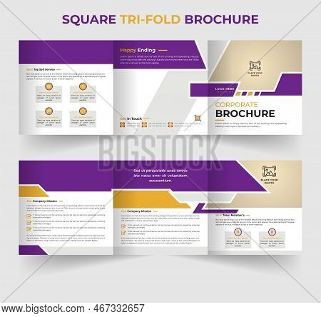 Multipurpose Modern Square Tri-fold Brochure Template Design