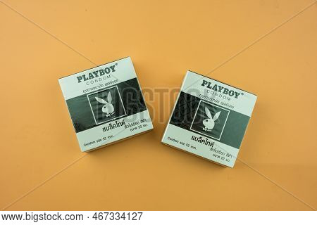 Samut Prakan, Thailand - December 17, 2022 : Box Of Playboy Condom Size 52 Mm, (playboy Black Tie) P
