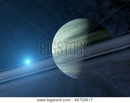 Giant Extrasolar Gas Planet With Ring System
