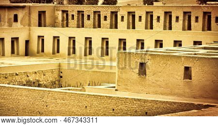 Pachacamac, Peru, August 13 2010 : The Famous Archeological Pachacamac Site With Pre Inca Temples An