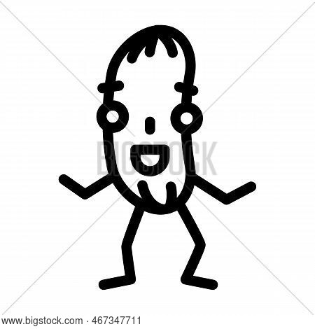 Weenie Meat Character Line Icon Vector. Weenie Meat Character Sign. Isolated Contour Symbol Black Il