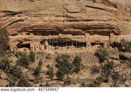 Looking Down On The Nerdenskiold House From The Weatherill Mesa In Mesa Verde National Park