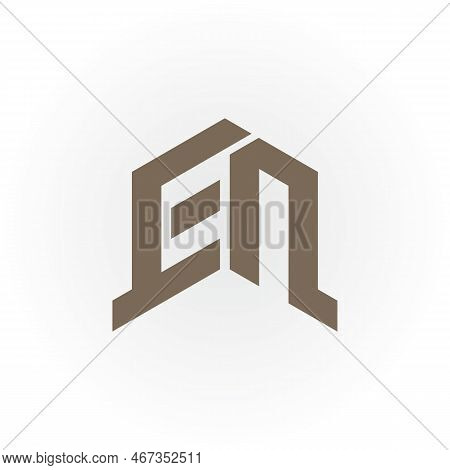 Abstract Initial Letter En Or Ne Logo In Brown Color Isolated In White Background Applied For Cosmet