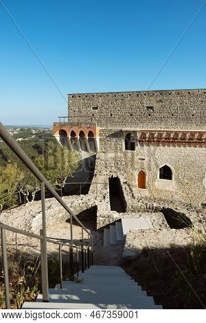 Ourem Santarem Portugal, 13 August 2022. Inside View At The Ourem Medieval Castle, Palace And Fortre