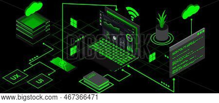 Internet Of Things (iot) Banner. Everything Connectivity Device Concept Network, Anywhere, Anytime, 