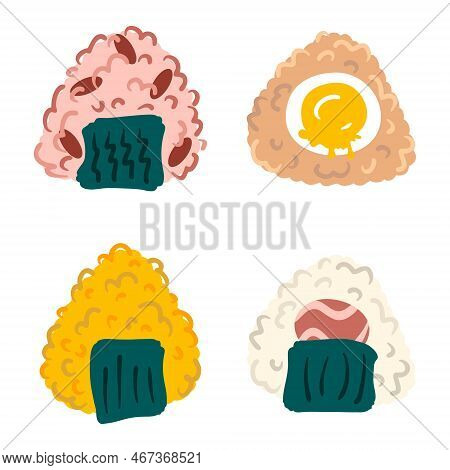 Yaki, Umeboshi, Sekihan, Soft-boiled Egg Onigiri Rice Ball Collection. Perfect For Tee, Stickers, Me