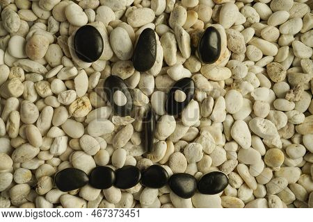 Stone Faces Small Black And White Stones With Sad Happy And Angry Faces