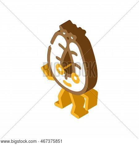Kielbasa Meat Character Isometric Icon Vector. Kielbasa Meat Character Sign. Isolated Symbol Illustr