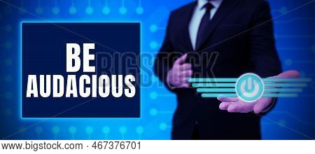 Hand Writing Sign Be Audacious. Business Approach Takes Risks In Order To Achieve Something Unconven