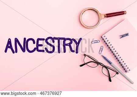Conceptual Caption Ancestry. Concept Meaning The History Or Developmental Process Of A Phenomenon Ob