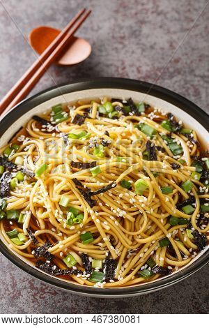 Boiled Soba Noodles Are Dressed With A Sauce Made From Perilla Oil, Soy Sauce, Toasted Sesame Seeds,