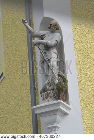 Statue Of Saint George The Dragon Slayer In Christian Religion