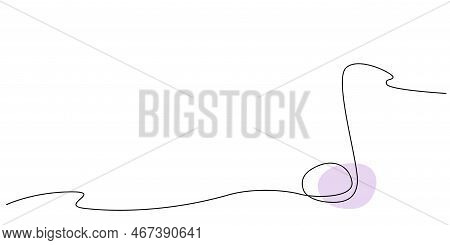Decoration Continuous Line Hand Drawing Element Note For Concert, Photo Book, Invitations. Vector St