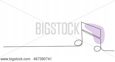 Decoration Continuous Line Hand Drawing Element Note For Concert, Photo Book, Invitations. Vector St