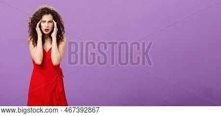 Stupid People Getting On Her Nerves. Irritated And Bothered Stylish Rish Businesswoman In Evening Re
