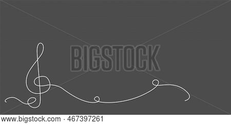 Decoration Continuous Line Hand Drawing Element Note For Concert, Photo Book, Invitations. Vector St