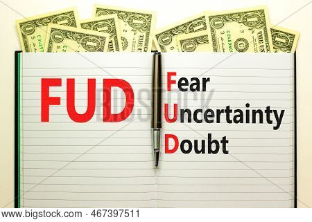 Fud Fear Uncertainty Doubt Symbol. Concept Words Fud Fear Uncertainty Doubt On White Note On A Beaut