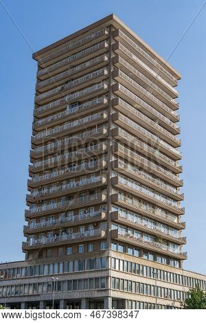 High-rise Building Seen In Imperia, A Coastal City In Liguria, Italy