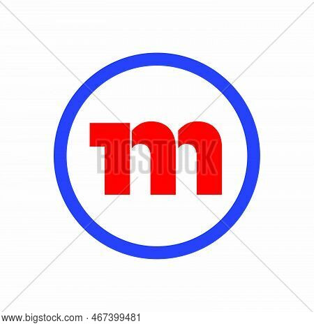 1m Typography Lettering Icon. 1m Logo Vector.