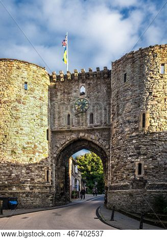 East Sussex, United Kingdom, Sept 2022, View Of Landgate Rye In The Medieval Town Of Rye