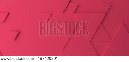 Abstract Modern Magenta Triangle Background, Color Of The Year 2023, 3d Rendering Concept Backdrop