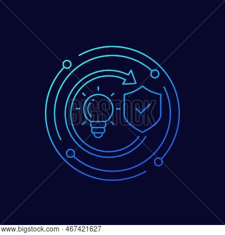 Patent Protection, Protect Ideas Line Vector Icon