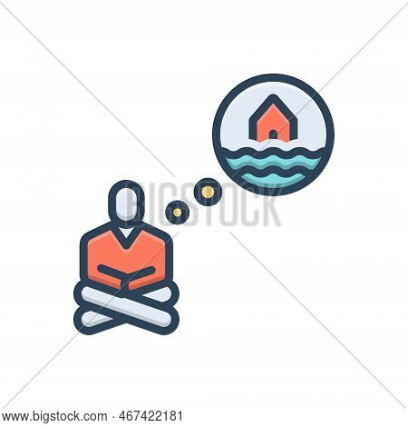 Color Illustration Icon For Prediction Forecast Prophecy Augury Think Future Divination