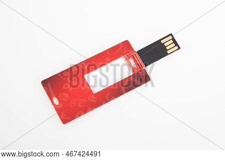 Usb Key Plastic Flash Drive Folding On White Background