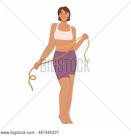 Dietitian Specialist With Measuring Tape, Isolated Nutritionist Professional. Dieting Plan And Cours