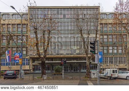 Belgrade, Serbia - November 20, 2022: University Of Belgrade Faculty Of Mechanical Engineering Build