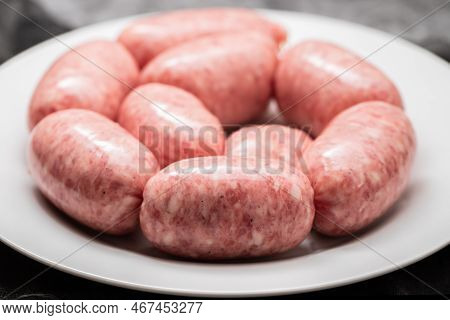 Rolled Botifarra, A Pork Meat Sausage Typical Of Catalonia, Spain, In A White Dish