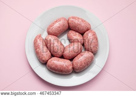 Rolled Botifarra, A Pork Meat Sausage Typical Of Catalonia, Spain, In A White Dish