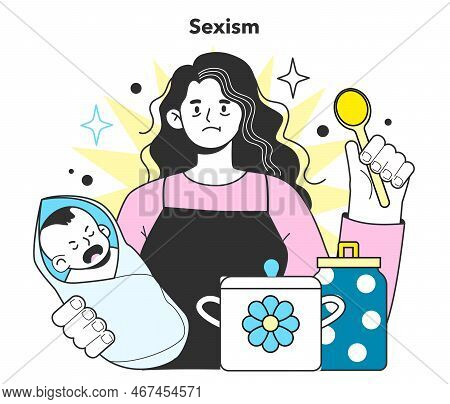 Gender Inequality Concept. Women Social Imparity Problem. Bias And Sexism
