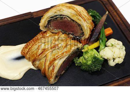 Traditional Beef Wellington Recipe With Puff Pastry, Similar To French Classic Dish Pithivier