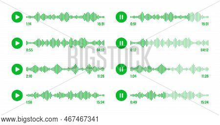 Voice Message, Social Media Chat Conversation. Messaging App, Music Player, Audio Or Video Editor In