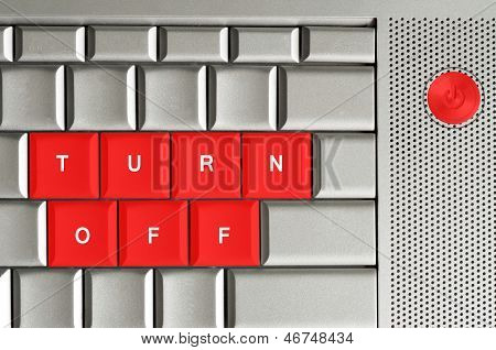 Выключить пишется на клавиатуре