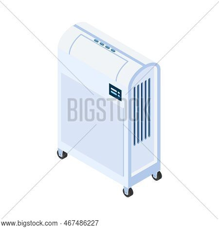 Home Climate Control Isometric Composition With Isolated Icon Of Domestic Appliance On Blank Backgro